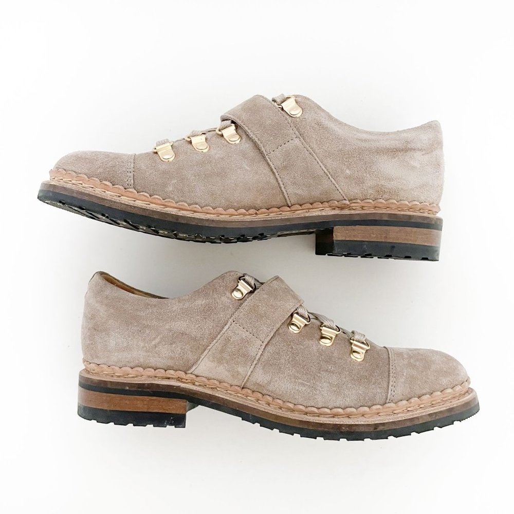 The Office of Angela Scott Mr. Logan Oxfords EU 37.5 US 7.5 Taupe Suede Shoes - Picture 8 of 10